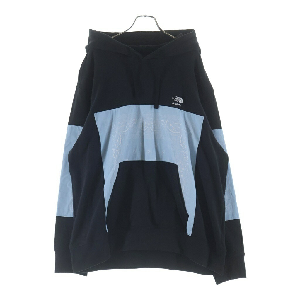 SUPREME(シュプリーム) 大きさ:L 22SS ×THE NORTH FACE Bandana Hooded SweatShirt ×北の方人間の顔 バンダナフーディースウェットシャツ 黒いこと/点火装置青碧 パーカー NT022081【新古品/中古】【度合いS】【色つや黒いこと】【取りまわしバス発着場BRING有楽町マルイ店】