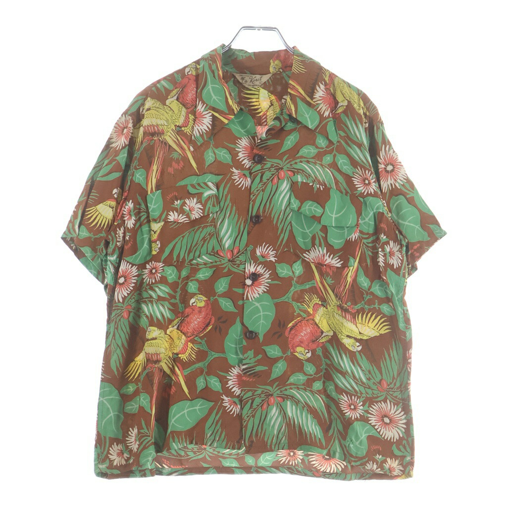 VINTAGE(ヴィンテージ) 大きさ:L 40s KORET Hawaiian Shirt ハワイアンプルオーバー 半袖プルオーバー アロハシャツ 赤銅色【中古】【座標軸B】【色合い赤銅色】【取りまわしバス発着場AWESOME高円寺店】