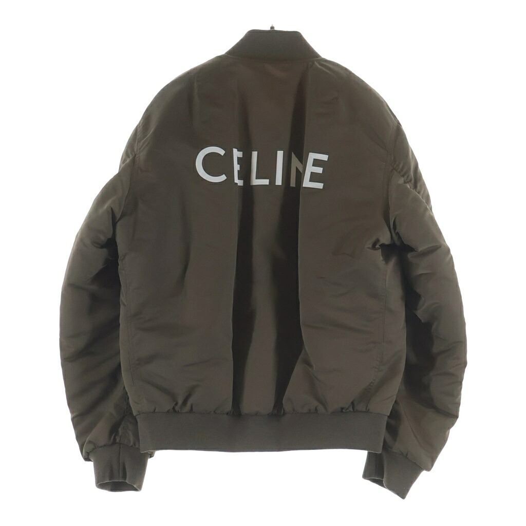 CELINE(セリーヌ) 大きさ:44 23AW LOGO BOMBER JACKET ロゴプリントボンバージャケット MA-1 カーキ 2W426396E【新古品/中古】【度合いS】【色つやカーキ】【取りまわしバス発着場新宿】