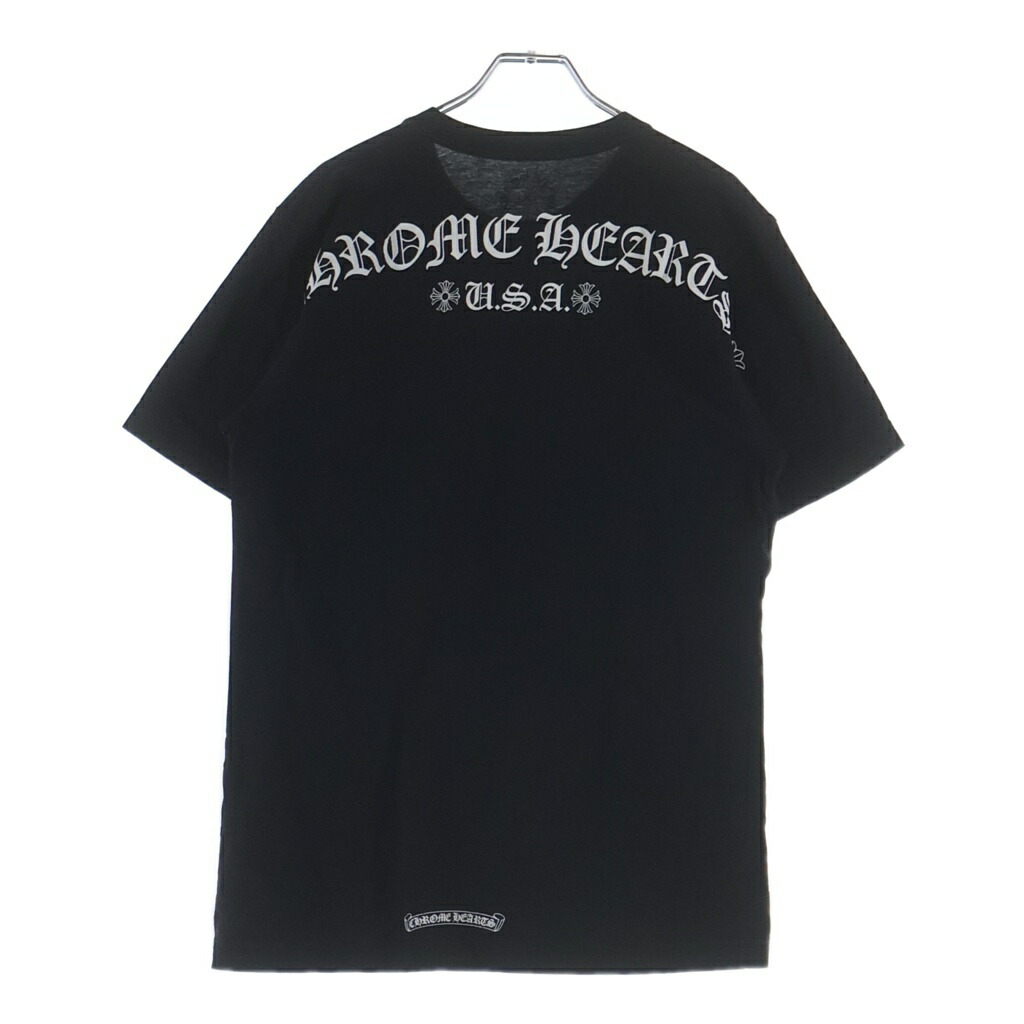 CHROME HEARTS(クロムハーツ) 大きさ:M BACK ARCH LOGO SCROLL RABEL USA PRINT TEE バックアーチロゴ スクロール付け札 刷り上げる 半袖プルオーバー カットソー 黒いこと【中古】【座標軸B】【色合い黒いこと】【取りまわしバス発着場渋谷】