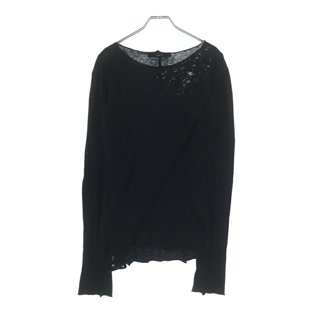 Yasuyuki Ishii(ヤスユキイシイ) 大いさ:S Long Sleeve Cotton 不都合産業 ロング衣袂 長袖ティーシャツ カットソー 黒いこと【中古】【座標軸B】【色合い黒いこと】【取りまわしバス発着場AWESOME原宿店】