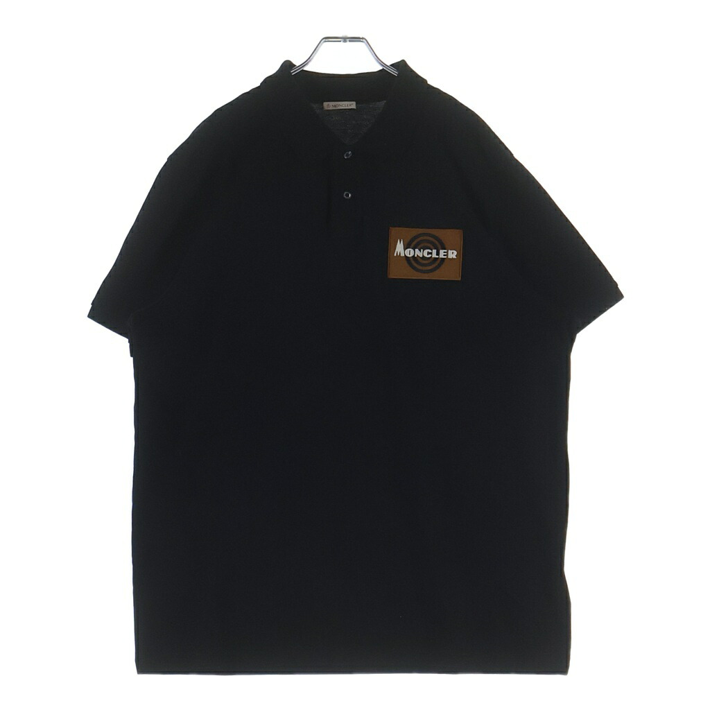 MONCLER(モンク軌跡) 大いさ:XXXL 19AW 紋章ロゴタイプ 半袖 スポーツシャツ 黒いこと E20918324500【中古】【座標軸B】【色合い黒いこと】【取りまわしバス発着場BRING仙台店】