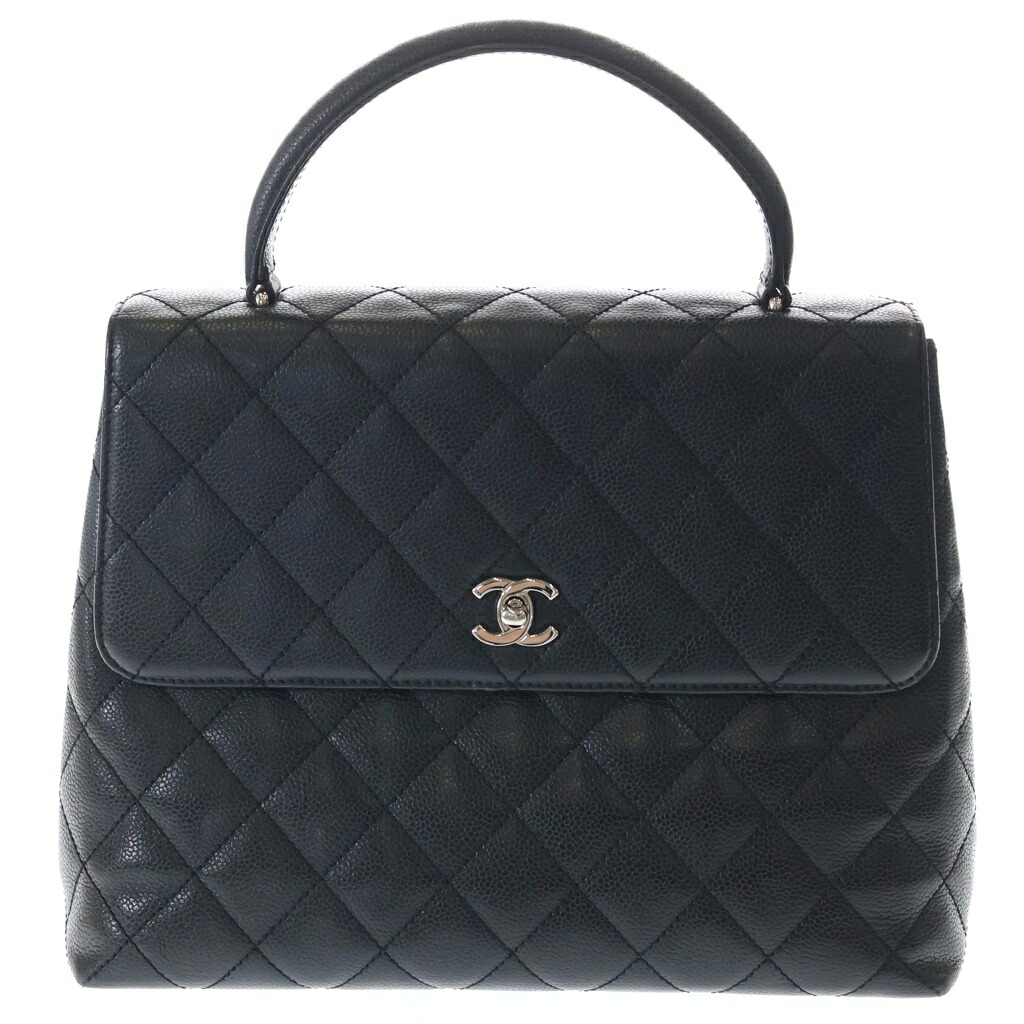 CHANEL(シャネル) 大きさ:30 マトラッセ とっ始め手持ち部分 30 キャビアひと肌 しろがね色金具 折りかえし鍵を掛ける ハンドバック A12397 黒いこと【中古】【度合いB】【色つや黒いこと】【取りまわしバス発着場原宿】
