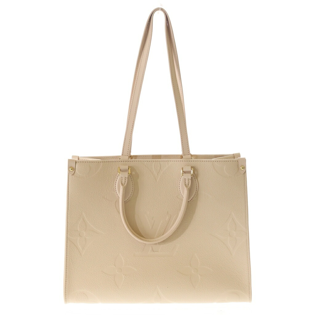 LOUIS VUITTON(ルイヴィトン) 大きさ:MM モノグラム アン工業プラント オンザゴーMM なめし革 2WAY ハンドバック M46531 集積回路手合い ベージュ 皮膚軟化剤 象牙色系【中古】【度合いB】【色つやベージュ】【取りまわしバス発着場BRING：RED新宿東口店】