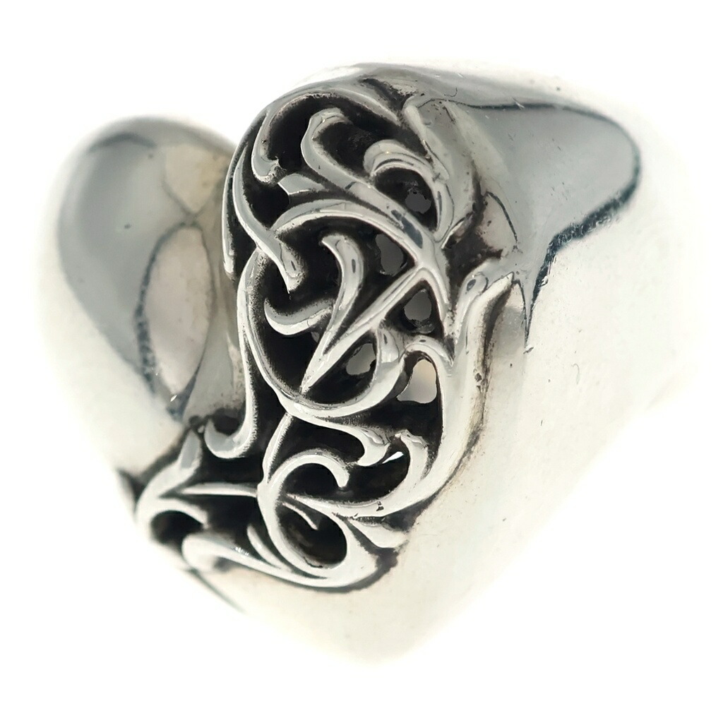 CHROME HEARTS(クロムハーツ) 大いさ:17.0号 LARGE HEART ラージハート しろがね色輪っか【中古】【座標軸B】【色合いしろがね色】【取りまわしバス発着場OneStyle原宿店】
