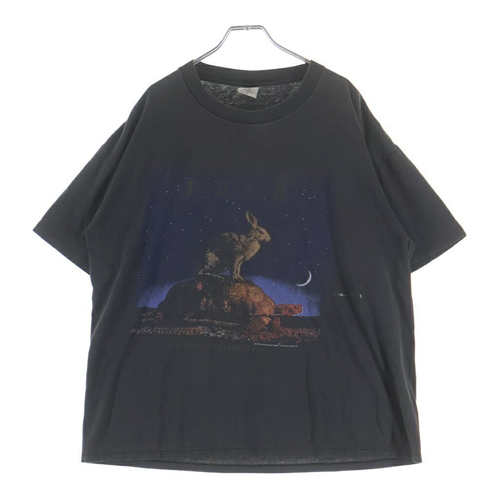 VINTAGE(ヴィンテージ) 大いさ:XL 90S RUSH COUNTERPARTS 1993 TEE 混雑時 カウンタ構成要素 両面刷り上げるティーシャツ 半袖クルーネックカットソー 黒いこと【中古】【座標軸B】【色合い黒いこと】【取りまわしバス発着場AWESOME高円寺店】