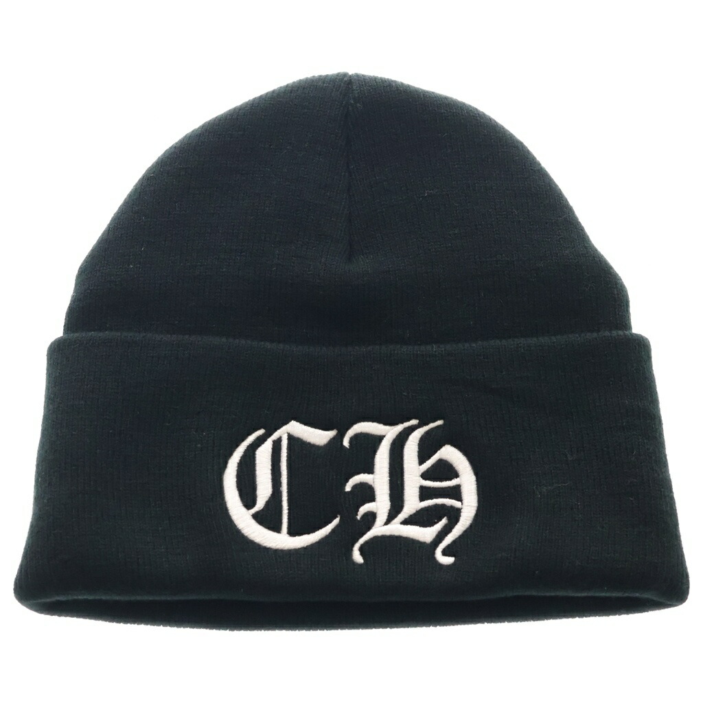 CHROME HEARTS(クロムハーツ) CH LOGO BEANIE CHロゴタイプ 刺しゅう 編み物帽 黒いこと【新古品/中古】【座標軸S】【色合い黒いこと】【取りまわしバス発着場原宿】
