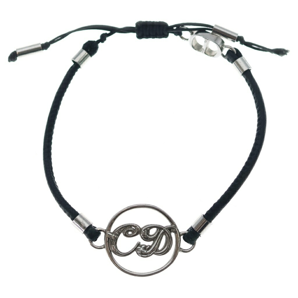 DIOR(クリスチャンディオール) ×Kenny Scharf Bracelet ケニーシャーフ カーフスキン 腕輪 しろがね色/黒いこと【中古】【座標軸A】【色合いしろがね色】【取りまわしバス発着場新宿】