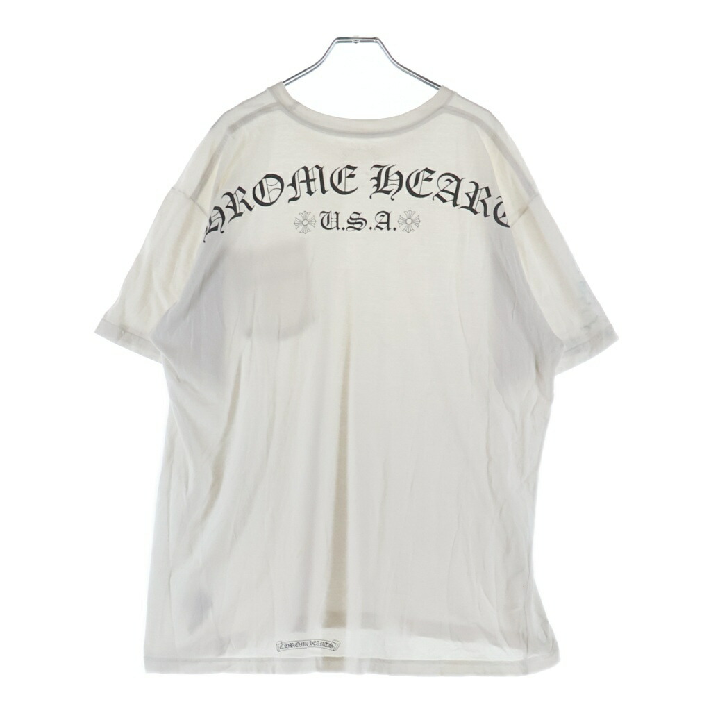CHROME HEARTS(クロムハーツ) 大きさ:XL Back Arch Logo USA S/S TEE バックアーチロゴ 労働者の一団のど首半袖プルオーバーカットソー 白いこと【中古】【座標軸B】【色合い白いこと】【取りまわしバス発着場BRING京都河原町店】