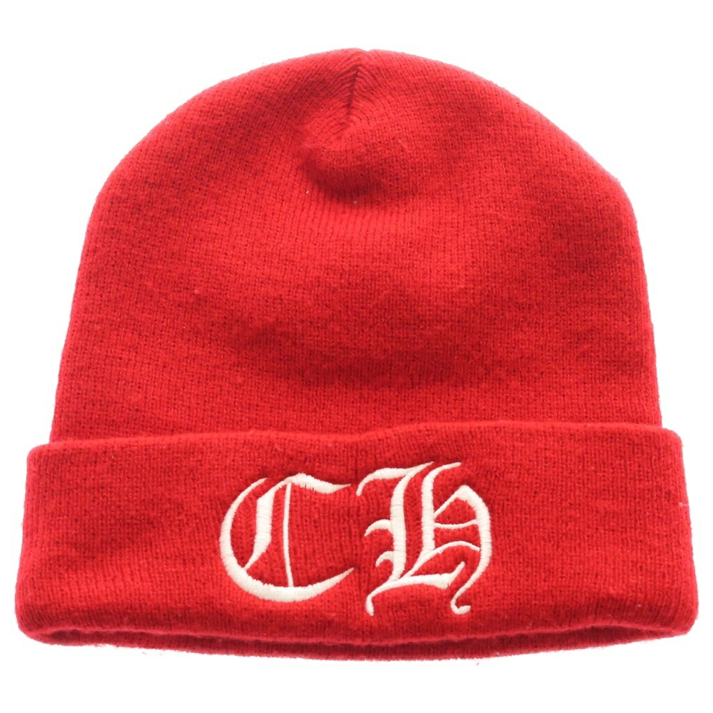 CHROME HEARTS(クロムハーツ) 大いさ:os WOOL WATCH CAP CHロゴタイプ刺しゅう ビーニー 編み物帽 かぶり笠 赤いこと【中古】【座標軸B】【色合い赤いこと】【取りまわしバス発着場OneStyle新宿店】