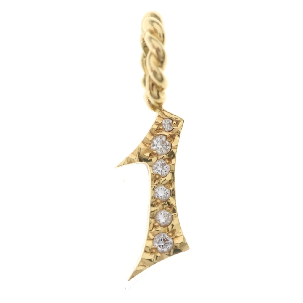 SJX(エスジェイエックス) DIAMOND NUMBER CHARM 「1」 K18 YG 金剛石0.04コンピュータ断層撮影法 金剛石シャンデリヤ 首飾りいの一番 電話番号【中古】【座標軸B】【色合いゴールド】【取りまわしバス発着場BRING仙台店】