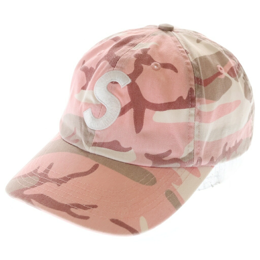 SUPREME(シュプリーム) 25SS Pigment Coated S Logo 6-Panel 絵の具 Sロゴタイプ 6ダイアログボックス旗がしら かぶり笠 サクラ色【中古】【座標軸B】【色つやサクラ色】【取りまわしバス発着場原宿】