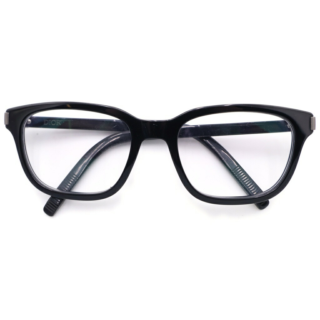 Christian Dior(ディオール) CD IconO S3I 真四角 黒眼鏡 側面ロゴタイプひな形 眼鏡 黒いこと【中古】【度合いB】【色つや黒いこと】【取りまわしバス発着場新宿】