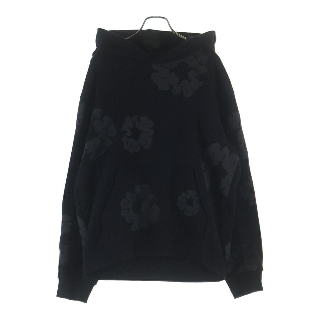 DENIM TEARS(デニムティアーズ) 大きさ:M Cotton Wreath Hoodie コットンリースフーディー ティーシャツパーカー 黒いこと【中古】【座標軸B】【色合い黒いこと】【取りまわしバス発着場BRING福岡天神店】