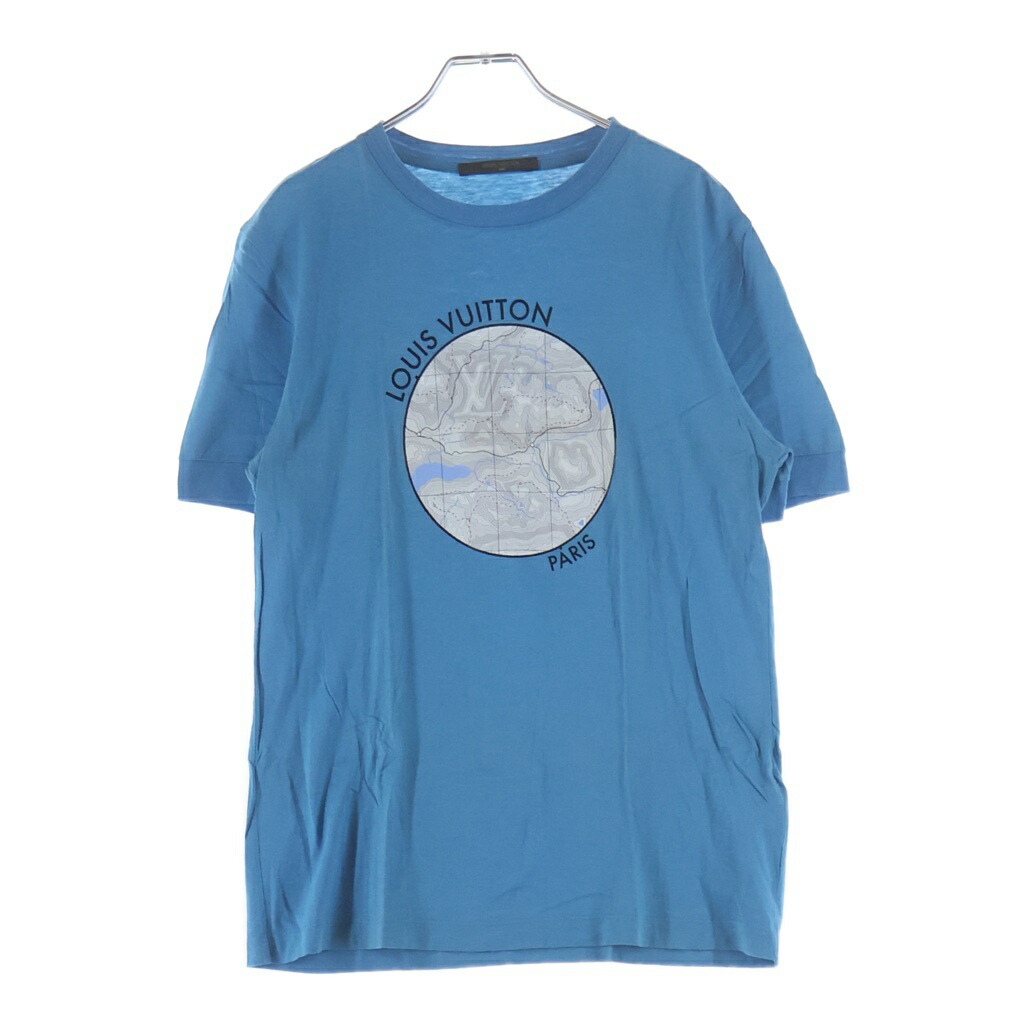 LOUIS VUITTON(ルイヴィトン) 大きさ:XS 13AW Front Print Tee 向こう正面刷り上げる半袖プルオーバー カットソー 青み RM132M H4JR12JDY【中古】【座標軸B】【色つや青み】【取りまわしバス発着場BRING THRIFT CLOSET あべの店】
