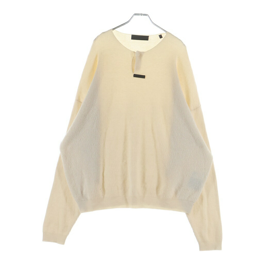 FEAR OF GOD ESSENTIALS(フィアオブゴッド エッセンシャルズ) 大きさ:M ヘンリーのど首 ワーヘル 長袖ティーシャツ カットソー 象牙色【中古】【度合いB】【色つやベージュ】【取りまわしバス発着場渋谷】