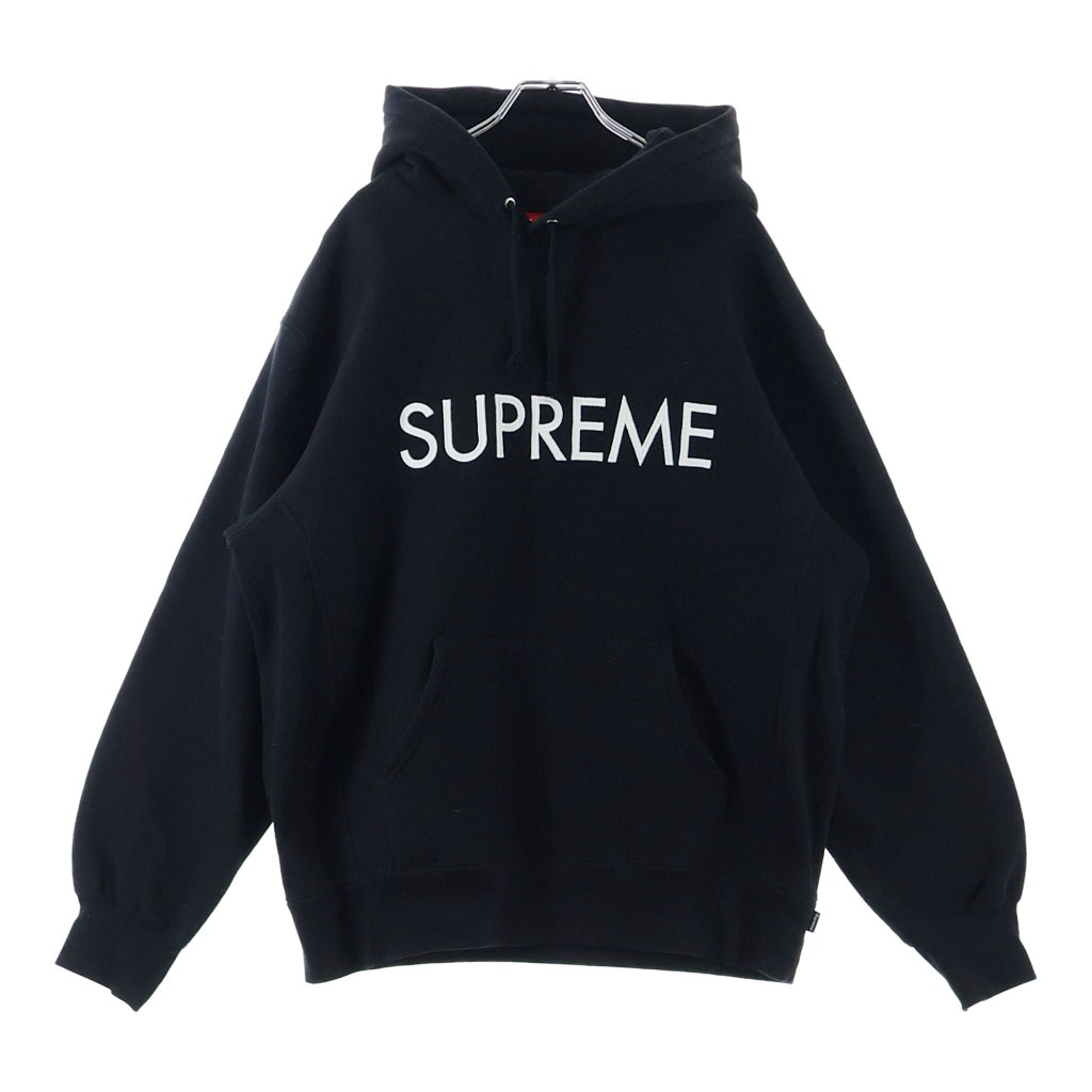 SUPREME(シュプリーム) サイズ:M 22AW Capital Hooded Sweatshirt キャピタル ロゴ スウェットプルオーバーパーカー ブラック【中古】【程度B】【カラーブラック】【取扱店舗BRING THRIFT CLOSET あべの店】|ブランド買取・販売 BRING