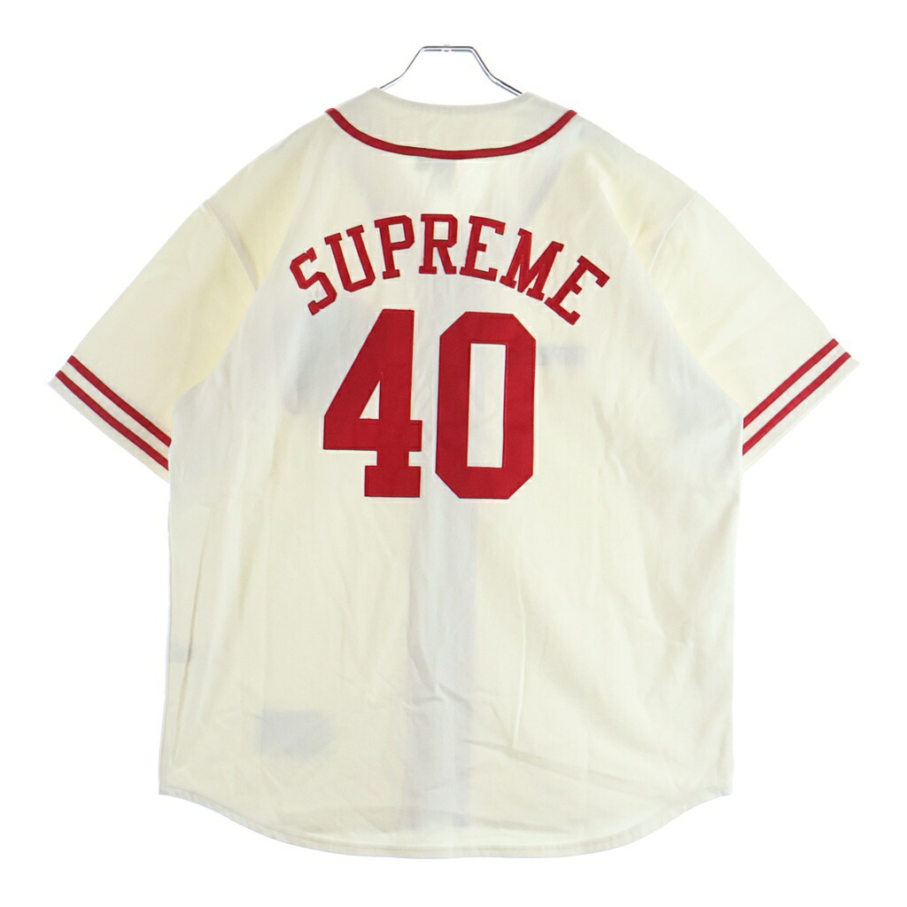 SUPREME(シュプリーム) 大いさ:L 25SS ×40 Acres Twill Baseball Jersey 40エーカーズズツイルベースボールジャージー 自然的 半袖ティーシャツ 象牙色【中古】【座標軸A】【色合いベージュ】【取りまわしバス発着場BRING THRIFT CLOSET 幕張店】