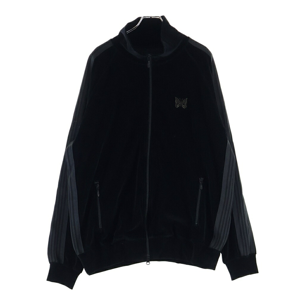 Needles(ニードルス) 大いさ:L TRACK JACKET 傍え伝達ルート 天鵞絨 貨物自動車上衣 黒いこと RW1666【中古】【座標軸B】【色合い黒いこと】【取りまわしバス発着場BRING THRIFT CLOSET あべの店】