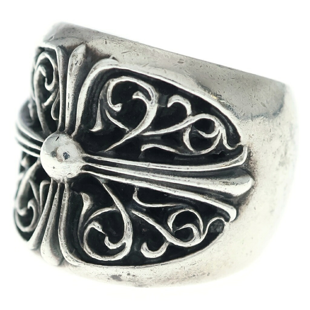 CHROME HEARTS(クロムハーツ) 大きさ:21.5号 CLASSIC OVAL クラシックオーバルクロス 輪っか しろがね色 BCA340【中古】【座標軸C】【色合いしろがね色】【取りまわしバス発着場渋谷】
