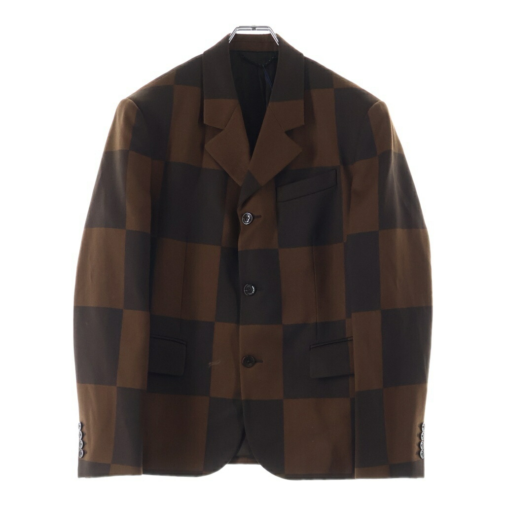 LOUIS VUITTON(ルイヴィトン) 大きさ:46 20AW ×NIGO Damier Giant Jacket RM202M UTK HJJ02E ×ニゴ ダミエ ジャイアントテーラードジャケット 赤銅色【中古】【座標軸A】【色合い赤銅色】【取りまわしバス発着場BRING心斎橋店】