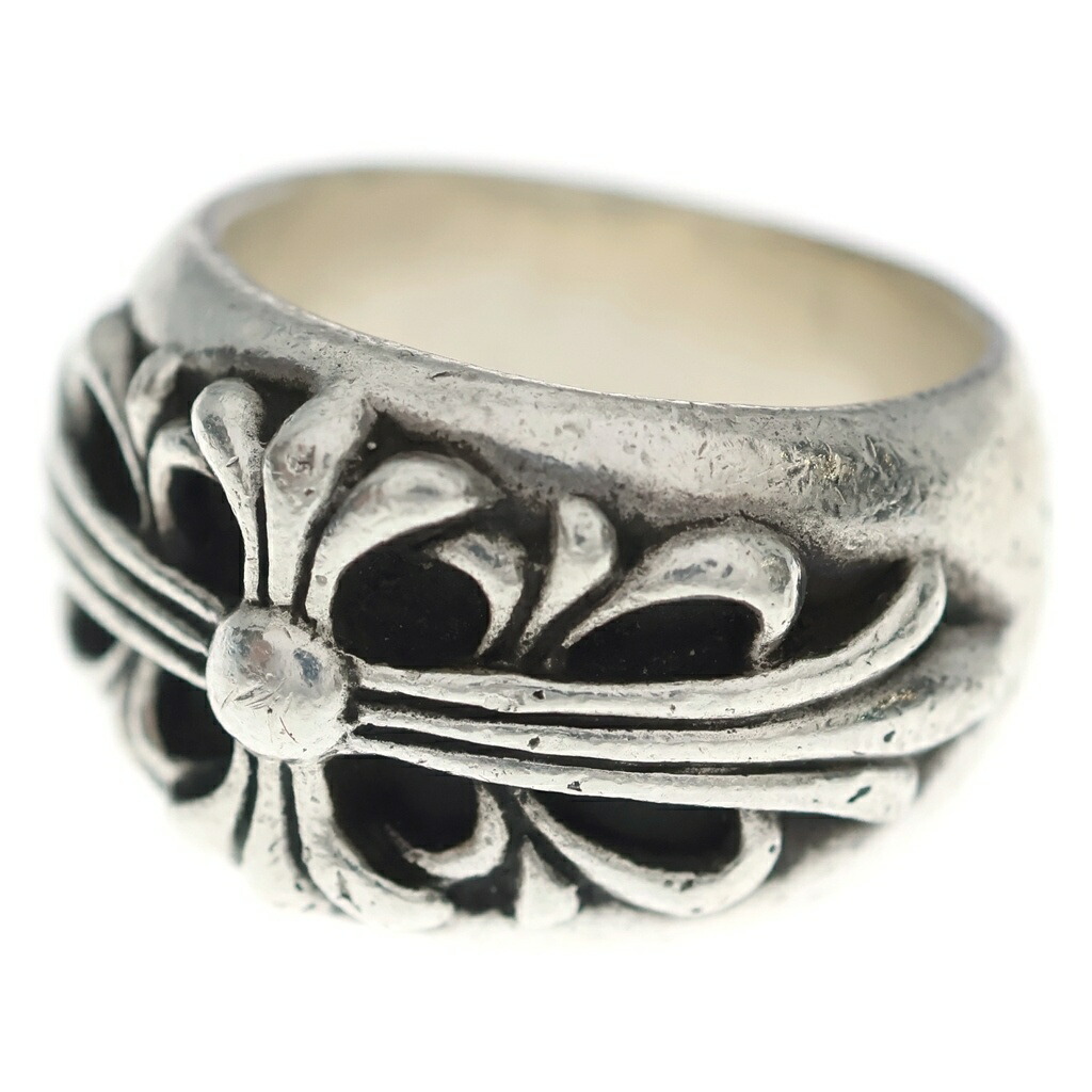 CHROME HEARTS(クロムハーツ) 大きさ:13.5号 FLRL CRS フローラルクロス 輪っか しろがね色 BCA346【中古】【座標軸B】【色合いしろがね色】【取りまわしバス発着場BRING心斎橋店】