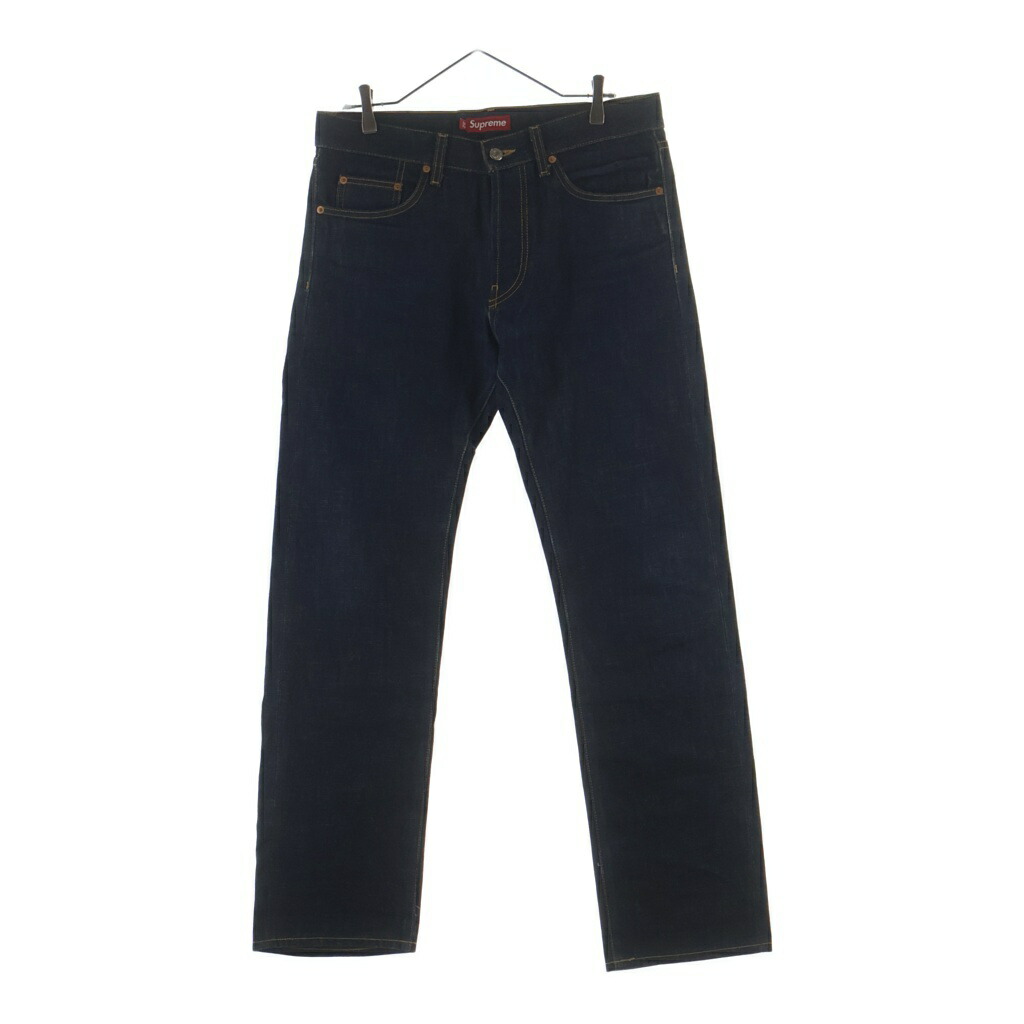 SUPREME(シュプリーム) 大きさ:32 Rigit Slim Jeans 名取り草飛球 リジット か細い引っ切り無い ジーンズズボン下 インディゴ【中古】【座標軸B】【色合い青色】【取りまわしバス発着場BRING廟堂店】
