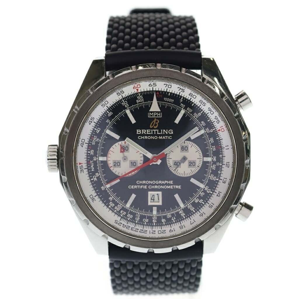 BREITLING(ブライトリング) クロノマティック デイト SS×思われ人/AT ステンレス鋼 オートマ 自動小銃一巻き ウォッチ A41360 黒文字盤【中古】【座標軸B】【色合い黒いこと】【取りまわしバス発着場BRING有楽町マルイ店】