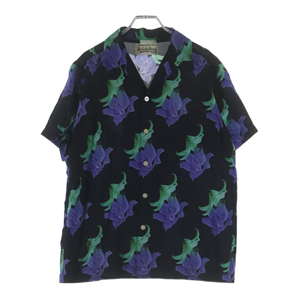 WACKO MARIA(ワコマリア) 大きさ:M 17SS CHOOSE別注 FLOWER ALOHA S/S SHIRT 御花 総柄 半袖アロハシャツ 黒いこと 17SS-WMGP-CHOOSE-HI01【中古】【座標軸B】【色合い黒いこと】【取りまわしバス発着場BRING廟堂店】