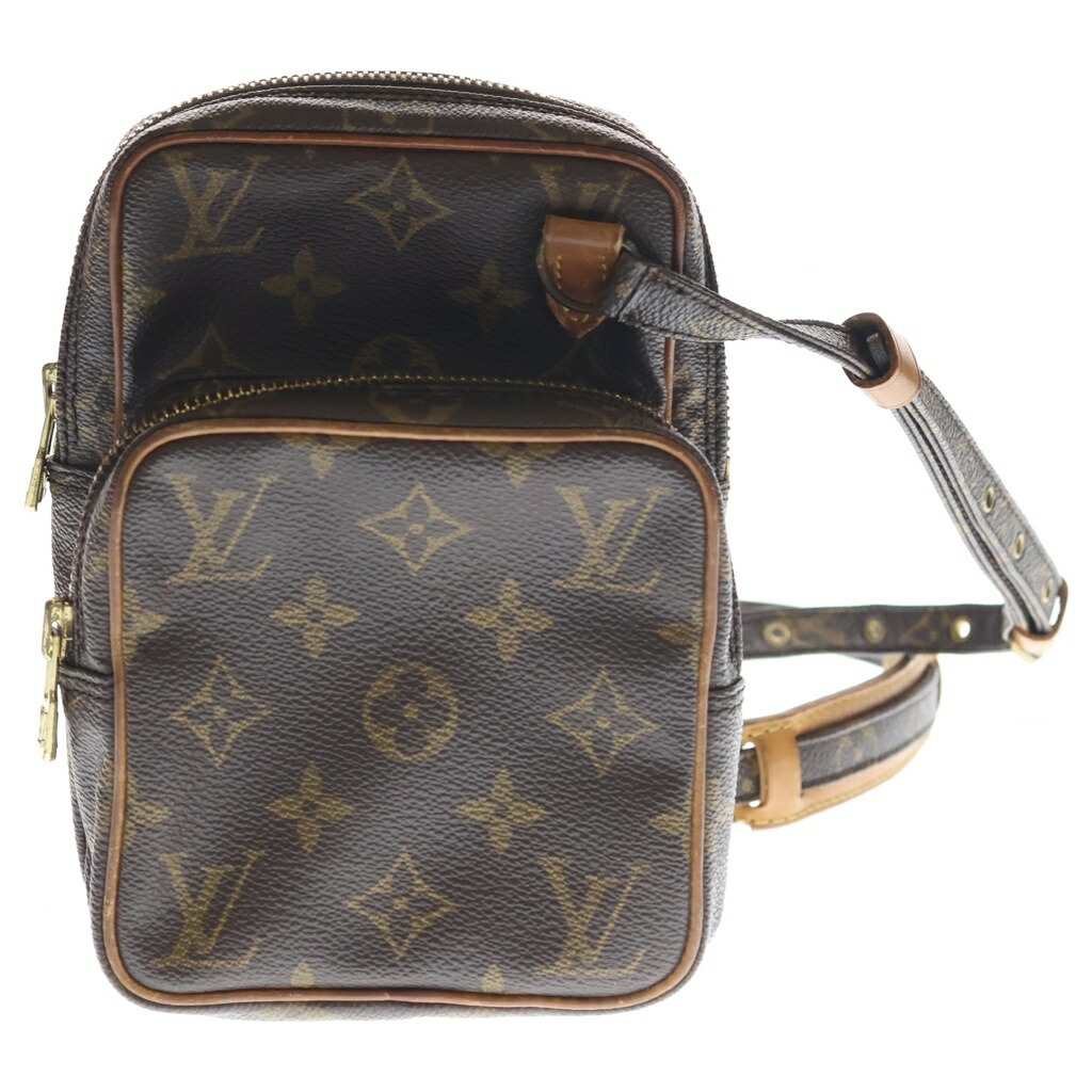 LOUIS VUITTON(ルイヴィトン) モノグラム ミニアマゾン ショルダーバッグ ミニ御徒面子 赤銅色 なめし革×PVC M45238 ゴールド金具【中古】【座標軸B】【色合い赤銅色】【取りまわしバス発着場渋谷】