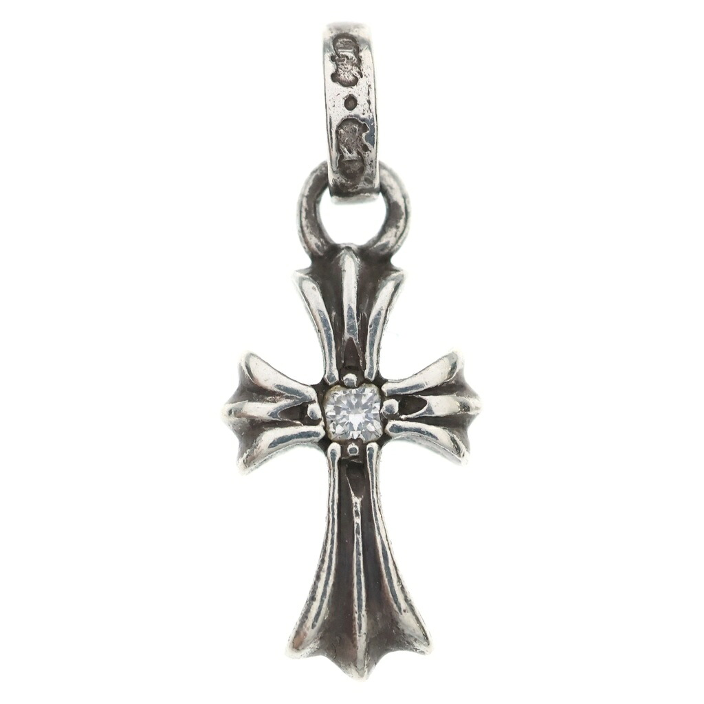 CHROME HEARTS(クロムハーツ) CRS BBYFAT DMND ベイビーファットクロス 両面1金剛石 シャンデリヤいの一番 しろがね色 BCA238【中古】【座標軸B】【色合いしろがね色】【取りまわしバス発着場OneStyle新宿店】