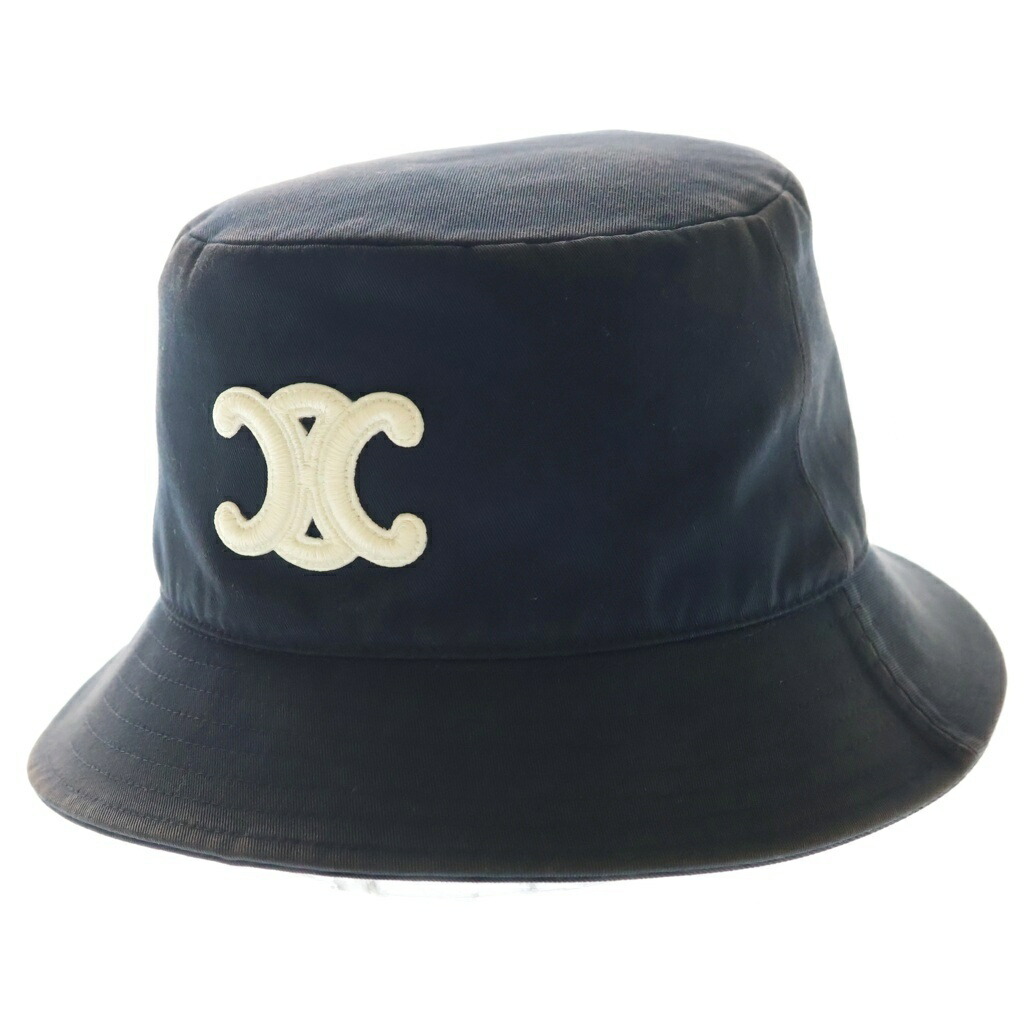 CELINE(セリーヌ) サイズ:L TRIOMPHE BUCKET HAT 2AUE5968P トリオンフ バケットハット 帽子 ブラック【中古】【程度B】【カラーブラック】【取扱店舗BRING心斎橋店】｜ブランド買取・販売　BRING
