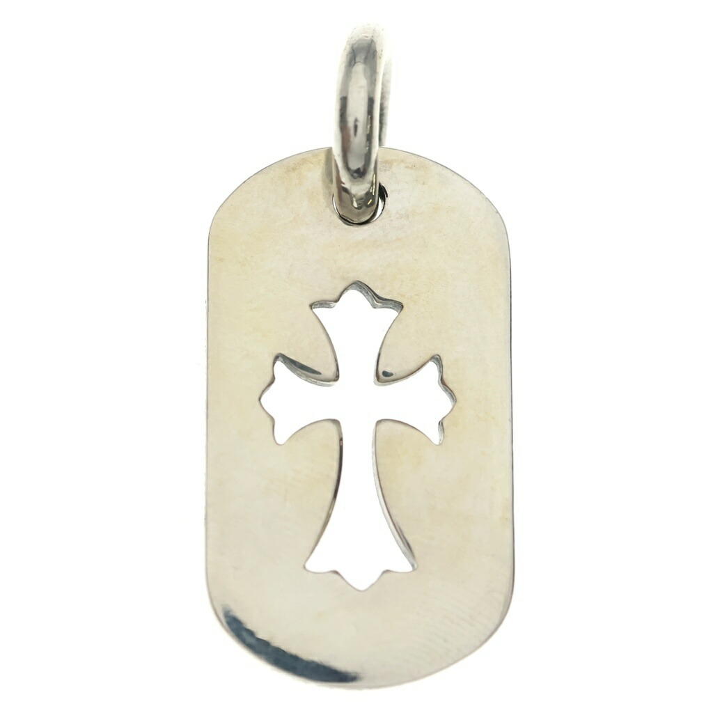 CHROME HEARTS(クロムハーツ) D TAG SML CO CRS カットアウトクロスドッグタグ スモール シャンデリヤいの一番 しろがね色 BCA242【中古】【座標軸B】【色合いしろがね色】【取りまわしバス発着場原宿】