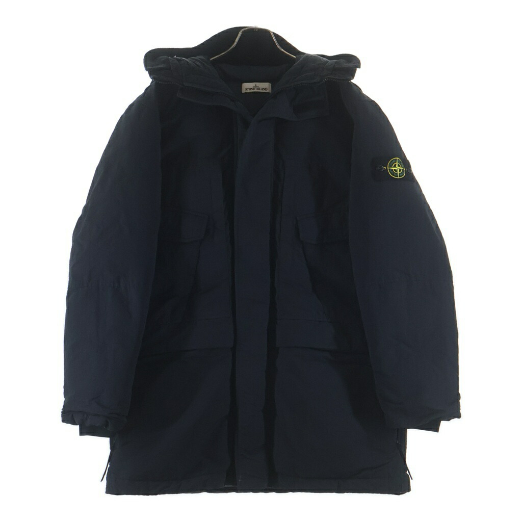 STONE ISLAND(ストーンアイランド) 大きさ:L NASLAN DOWN-TC V0029 茄子幽客 落ちこむ ナイロン 黒いこと【中古】【座標軸B】【色合い黒いこと】【オンライン制限事項商いもの】
