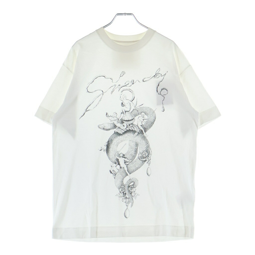 GIVENCHY(ジバンシィ) 大きさ:XS SNAKE PRINT T-SHIRT フロントスネークプリントプルオーバー 半袖クルーネックカットソー 白いこと BM71MG3YPX【中古】【座標軸A】【色合い白いこと】【取りまわしバス発着場BRING福岡天神店】
