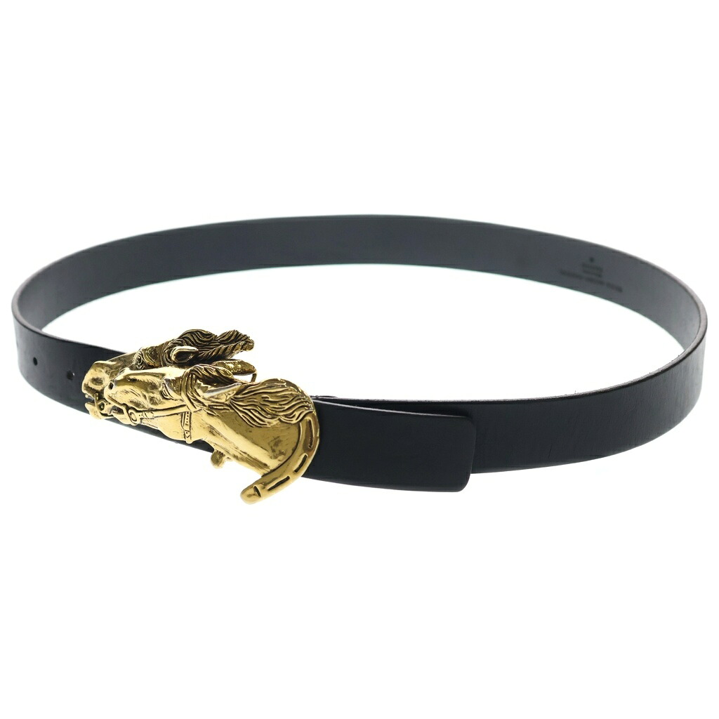 GUCCI(グッチ) 大きさ:95 導管バックル なめし革胴締め 黒いこと/ゴールド 163500 480199【中古】【座標軸B】【色つや黒いこと】【取りまわしバス発着場BRING横浜ビブレ店】