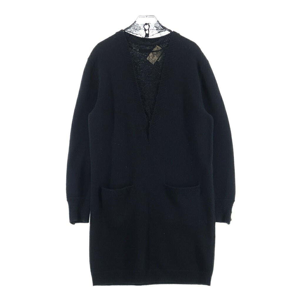 GUCCI(グッチ) 大きさ:XS Vネックニットワンピース スピード競技 黒いこと 717540 #XS【中古】【座標軸B】【色合い黒いこと】【オンライン制限事項商いもの】