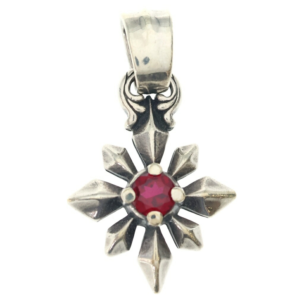 Bill Wall Leather/BWL(ビルウォールレザー) Mid Star Stone Charm ミッドスターストーン 惹きつける 真っただ中赤いこと石ころ シャンデリヤいの一番 しろがね色【中古】【座標軸B】【色合いしろがね色】【オンライン制限事項商いもの】