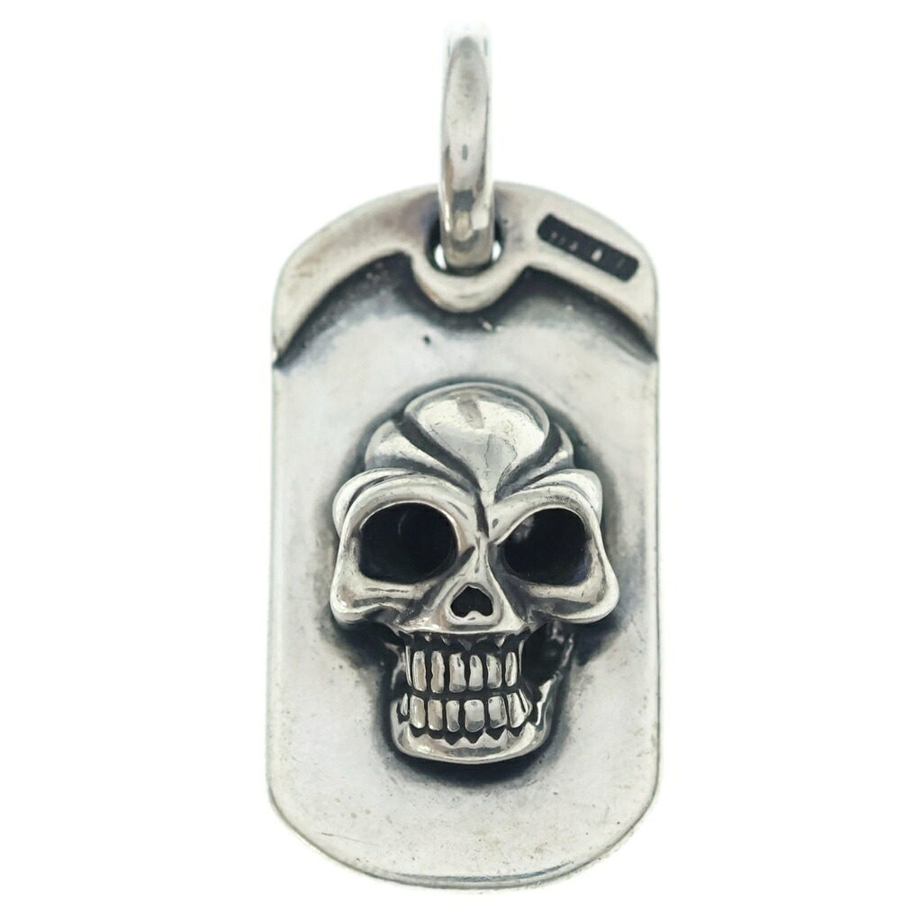 Bill Wall Leather/BWL(ビルウォールレザー) SKULL DOG TAG スカルドッグタグ シャンデリヤいの一番 しろがね色【中古】【座標軸B】【色合いしろがね色】【オンライン制限事項商いもの】