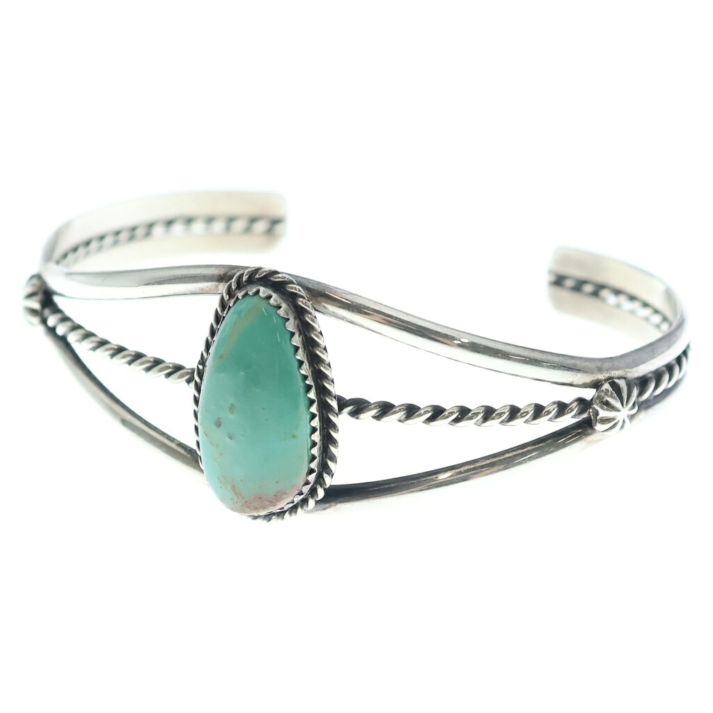 INDIAN JEWELRY(インディアンジュエリー) Arnold Goodluck アーノルドグッドラック作 ターコイズバングル シルバー【中古】【程度B】【カラーシルバー】【オンライン限定商品】｜ブランド買取・販売　BRING