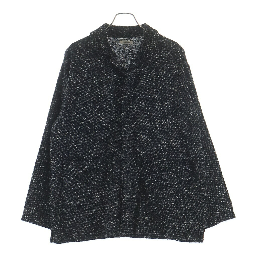 INTERIM(インテリム) 大きさ:4 25AW TEXTURED DONEGAL BOUCLE DEADSTOCK HYPER BIG FLY FRONT SHIIRTS JACKET プルオーバー上衣 IT25A073【中古】【座標軸A】【色合い黒いこと】【オンライン制限事項商いもの】