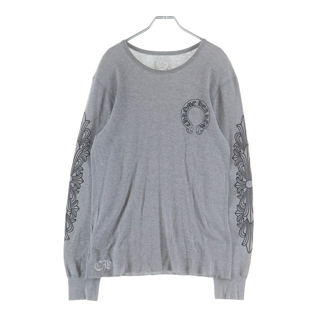 CHROME HEARTS(クロムハーツ) サイズ:XL Thermal L S 袖フローラルプリント長袖カットソー【中古】【程度A】【カラーグレー】【取扱店舗BRING札幌店】｜ブランド買取・販売　BRING