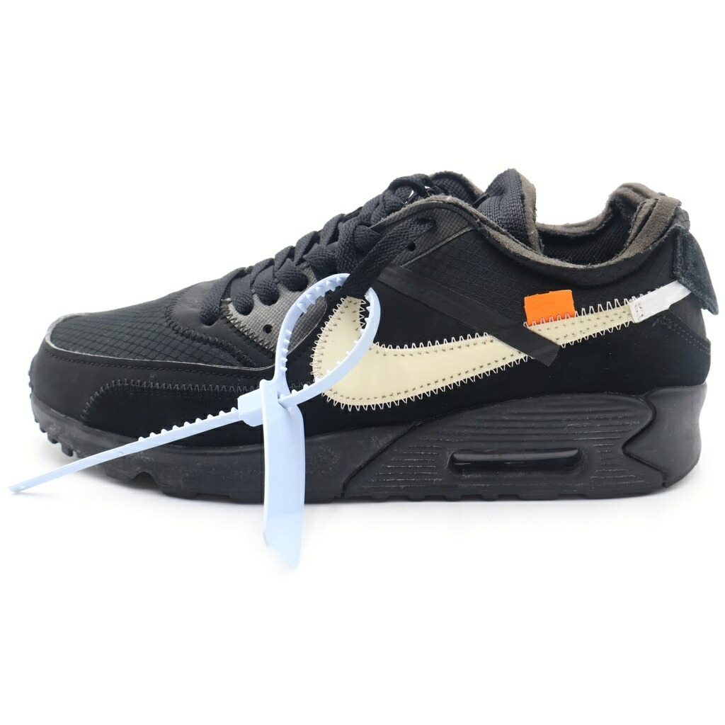 NIKE(ナイキ) 大きさ:26.0糎 ×OFF-WHITE AIR MAX 90 象牙色 大気圏マックス90 ローカットスニーカー 黒いこと US8/26糎 AA7293-001【中古】【座標軸B】【色合い黒いこと】【オンライン制限事項商いもの】