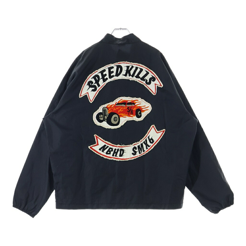 SAINT MICHAEL(セントマイケル) 大きさ:XXL 25SS ×NEIGHBORHOOD STHD . JACKET SNTHD ネイバーフッド 自動二輪車手合い ナイロン上衣 ジップアップブルゾン 黒いこと/赤いこと SM-HR8-0000-C73【中古】【座標軸B】【色合い黒いこと】【取りまわしバス発着場BRING廟堂店】