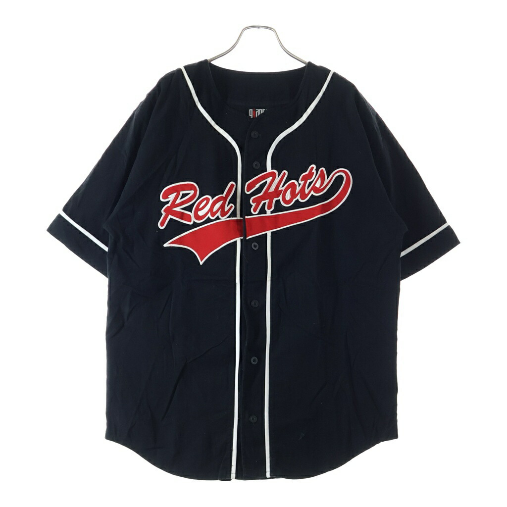 VINTAGE(ヴィンテージ) 大きさ:L 90S VINTAGE RED HOT CHILI PEPPERS BASEBALL SHIRT GIANT ヴィンテージ レッドホットチリペッパーズ 両面刺しゅう 半袖野球プルオーバー 黒いこと【中古】【座標軸B】【色合い黒いこと】【取りまわしバス発着場BRING廟堂店】