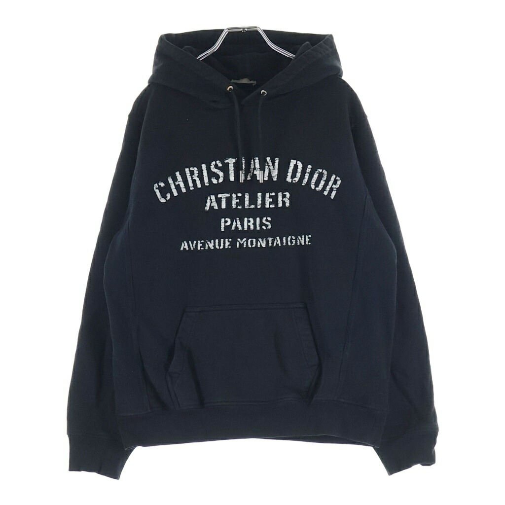 DIOR(クリスチャンディオール) 大きさ:S 20AW ATELIER 制作室 ロゴタイプ刷り上げる ティーシャツ 汗水 パーカー フーディー 黒いこと 043J64600531【中古】【座標軸B】【色合い黒いこと】【取りまわしバス発着場新宿】