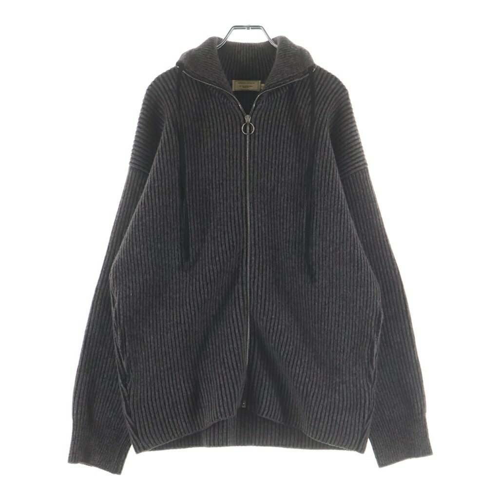 MAISON KITSUNE(メゾンキツネ) 大きさ:S Loose-Fit Zip-Up Cardigan ジップアップカーディガン 編み物スウェーター DU00509KT1006 濃灰色薄墨色【中古】【座標軸B】【色合い薄墨色】【オンライン制限事項商いもの】