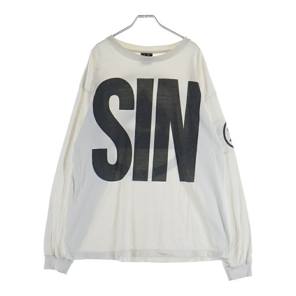 SAINT MICHAEL(セントマイケル) 大きさ:XL 21AW LS TEE SIN シン 両面刷り上げるプルオーバー 長袖クルーネックカットソー 白いこと SM-A21-0000-015【中古】【座標軸B】【色合い白いこと】【取りまわしバス発着場BRING心斎橋店】