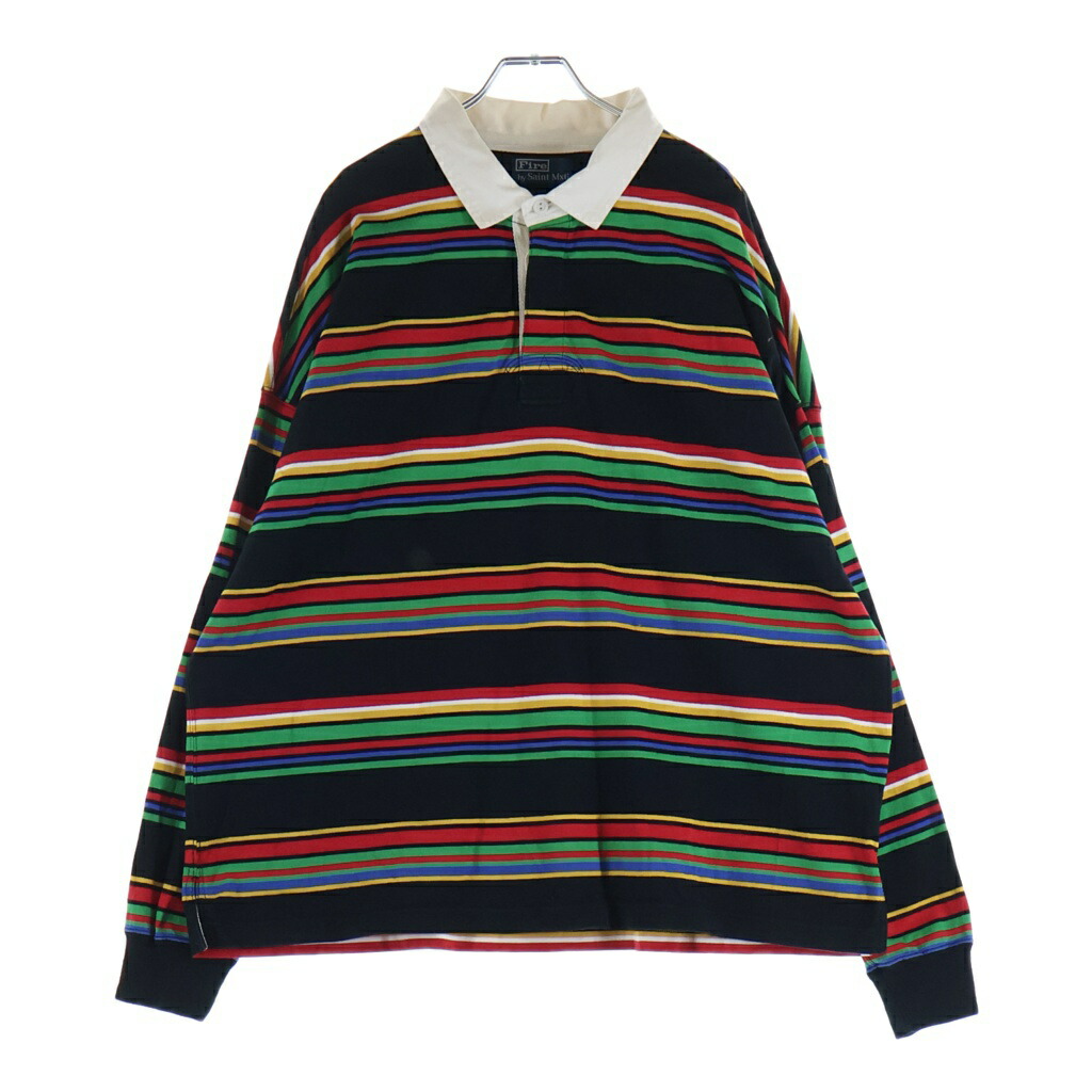 SAINT MICHAEL(セントマイケル) 大きさ:L 24SS RUGGER SHIRT BORDER 間借り人 長袖ラグビープルオーバー マルチ色合い SM-YS8-0000-025【中古】【座標軸B】【色合いマルチ色合い】【取りまわしバス発着場渋谷】