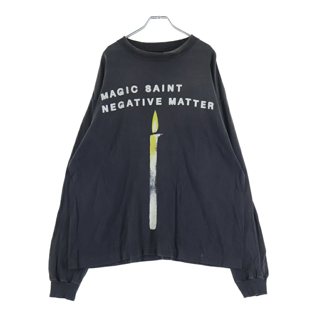SAINT MICHAEL(セントマイケル) 大きさ:XL 25SS CANDLE LS TEE 蝋燭 ヴィンテージ産業 両面刷り上げるプルオーバー 長袖クルーネックカットソー 薄墨色 SM-HR8-0000-031【中古】【座標軸B】【色合い薄墨色】【取りまわしバス発着場BRING横浜ビブレ店】